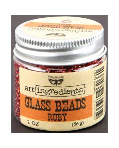 Prima Marketing Finnabair Art Ingredients Glass Beads 2oz-Ruby
