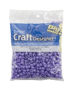Darice Pony Beads 6mmX9mm 720/Pkg-Opaque Purple