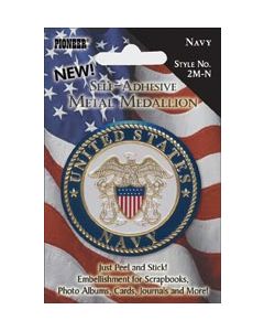 PIONEER Military Self-Adhesive Metal Medallion 2"-Navy