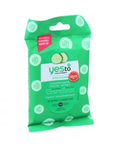 Yes to Cucumbers Facial Towelettes - Soothing - Hypoallergenic - Travel Size - 10 Count - Case of 8