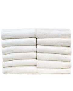 Bare Cotton Luxury Hotel & Spa Towel 100% Genuine Turkish Cotton Washcloths - White - Piano  - Set of 12