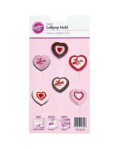 Wilton Lollipop Mold-Hearts 8 Cavity (2 Designs) - Lollipop Mold-Hearts 8 Cavity (2 Designs)