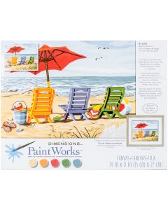 Dimensions Paint Works Paint By Number Kit 14"X11"-Beach Chair Trio