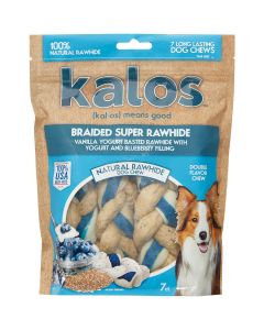 Jakks Kalos-Rawhide Triple Braids 5" 7 Pack-Vanilla Yogurt & Blueberry