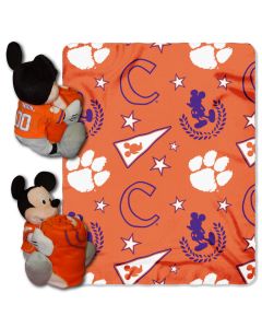 The Northwest Company Clemson College-Disney 40x50 Fleece Throw w/ 14" Plush Mickey Hugger