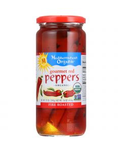 Mediterranean Organic Peppers - Organic - Fire Roasted - Gourmet Red - 16 oz - case of 12