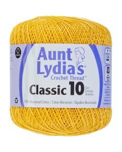Coats Crochet Aunt Lydia's Classic Crochet Thread Size 10-Golden Yellow