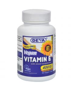 Deva Vegan Vitamins Deva Vegan Vitamin E with Mixed Tocopherols - 400 IU - 90 Vegan Capsules