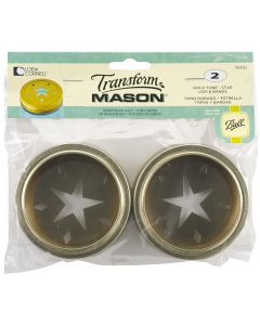 Loew-Cornell Transform Mason Lids & Bands 2/Pkg-Gold Star