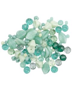 Mode International Square Tube Glass Beads 2oz-Pressed Nature Mix