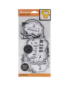 Jolees Jolee's Halloween Adhesive Label Pack 20/Pkg-Black & White