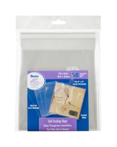 Darice Self-Sealing Bags 50/Pkg-6.5"X6.5" Clear