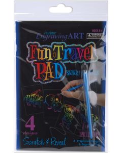 Royal Brush Rainbow Foil Engraving Art Fun Travel Pads-Safari Animals