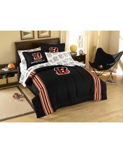 The Northwest Company Bengals Twin/Full Chenille Embroidered Comforter Set (64x86) with 2 Shams (24x30) (NFL) - Bengals Twin/Full Chenille Embroidered Comforter Set (64x86) with 2 Shams (24x30) (NFL)