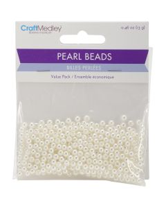 Multicraft Imports Pearl Beads Value Pack-4mm Ivory 480/Pkg