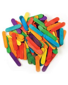 Multicraft Imports Mini Craft Sticks-Colored 1.5" 120/Pkg