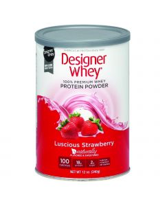 Designer Whey Protein Powder - Natural Whey - Luscious Strawberry - 12 oz