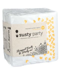 Susty Party Napkins - Compostable - Cocktail - Yellow - 200 Count - Case of 4