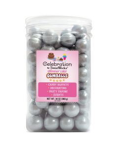 Celebrations By SweetWorks Gumballs 34oz-Shimmer (TM) Silver - Celebrations By SweetWorks Gumballs 34oz-Shimmer (TM) Silver