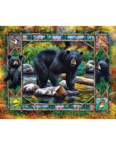 White Mountain Puzzles Jigsaw Puzzle 1000 Pieces 24"X30"-Black Bear & Cubs