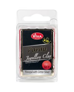 Viva Decor PARDO Jewelry Clay 56g-Fire Opal W/Silver Glitter