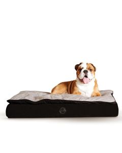 Feather Top Ortho Pet Bed - K&H Pet Products Classy Lounger Pet Bed Medium Gray / Blue 20" x 25"