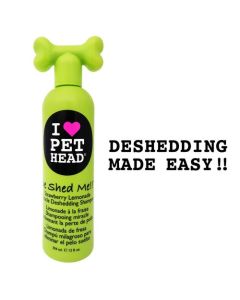 Pet Head De Shed Me Miracle Deshedding Shampoo Strawberry Lemonade 12oz 9" x 3" x 2.5"