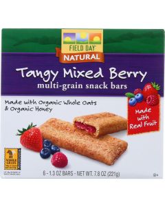Field Day Snack Bars - Organic - Multi-Grain - Filled - Tangy Mixed Berry - 6/1.3 oz - case of 6
