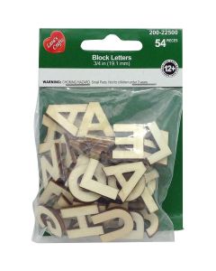 New Image Group Wood Alphabet Block Letters .75" 54/Pkg-Uppercase