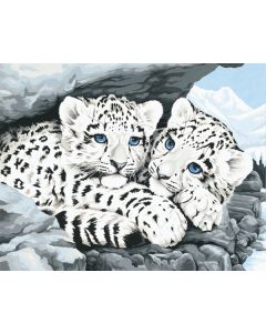 Dimensions Paint Works Paint By Number Kit 14"X11"-Snow Leopard Cubs