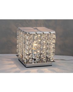 Warehouse of Tiffany Cynthia Purple Crystal 2-light Chrome Table Lamp