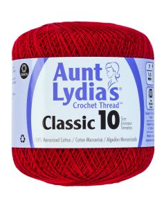 Coats Crochet Aunt Lydia's Classic Crochet Thread Size 10-Cardinal