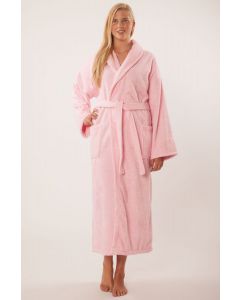 Bare Cotton 100% Turkish Cotton Adult Terry Shawl Robe - Pink - Adult - Small Medium - Adult Terry Shawl Robe - Pink - Small Medium