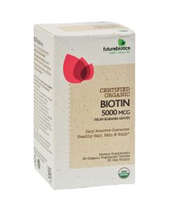 Futurebiotics Biotin - Certified Organic - 5000 mcg - 60 Vegetarian Capsules