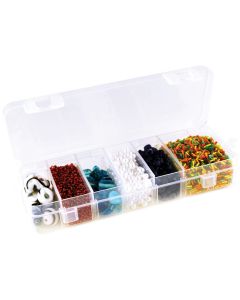 Multicraft Imports Organizer Box W/Lid & 6 Dividers-6.75"X2.25"X1.1875"