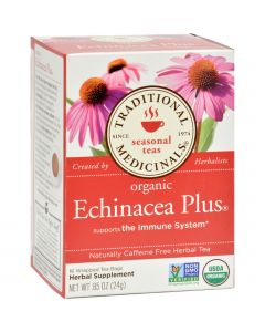 Traditional Medicinals Organic Echinacea Plus Herbal Tea - 16 Tea Bags - Case of 6