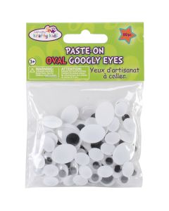 Multicraft Imports Paste-On Googly Eyes Assorted 10mm To 19mm 80/Pkg-Black