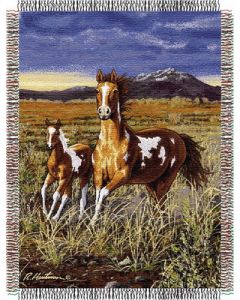 The Northwest Company Hautman Bros. HB Running Pintos Entertainment 48x60 Tapestry Throw