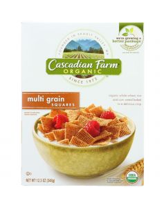 Cascadian Farm Cereal - Organic - Multi-Grain Squares - 12.3 oz - case of 10