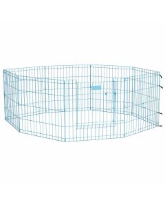 Midwest Life Stages Pet Exercise Pen with Full MAX Lock Door 8 Panels Blue 24" x 24"