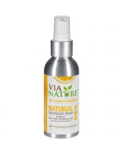 Via Nature Deodorant - Spray - Sweet Orange and Lemongrass - 4 fl oz