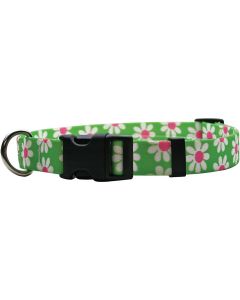 Yellow Dog Design Yellow Dog Collar Medium 14"-20"-Green Daisy