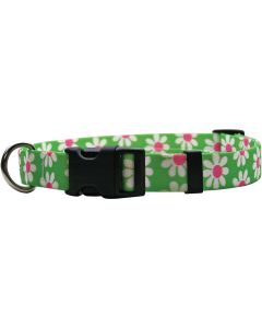 Yellow Dog Design Yellow Dog Collar Medium 14"-20"-Green Daisy