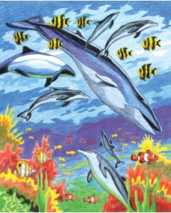 Royal Brush Color Pencil By Number Kit 8.75"X11.75"-Sea Animals