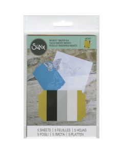 Sizzix Inksheets Transfer Film Sheets 4"X6" 5/Pkg-Assorted - Gold, Silver, White & Black
