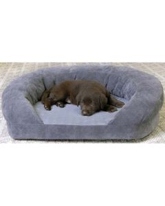K&H Pet Products Ortho Bolster Sleeper Pet Bed Medium Brown Velvet 30" x 25" x 9"