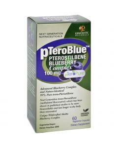 Genceutic Naturals pTeroBlue Pterostilbene - 100 mg - 60 Vcaps