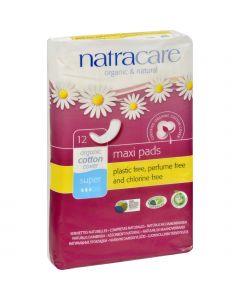 Natracare Natural Maxi Pads Super  - 12 Pack