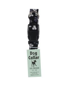 Cape Hobbycraft Medium Black Bone Dog Collar W/Welded D-Ring Buckle-Neck Size 12"X18", 1" Width