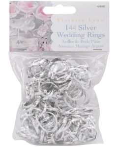 Darice Victoria Lynn Wedding Rings .75" 144/Pkg-Silver